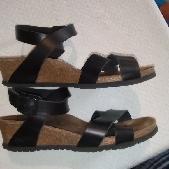 Papillio by Birkenstock Black Leather Women's Ankle Strap Sandals Size 38 - Picture 7 of 12